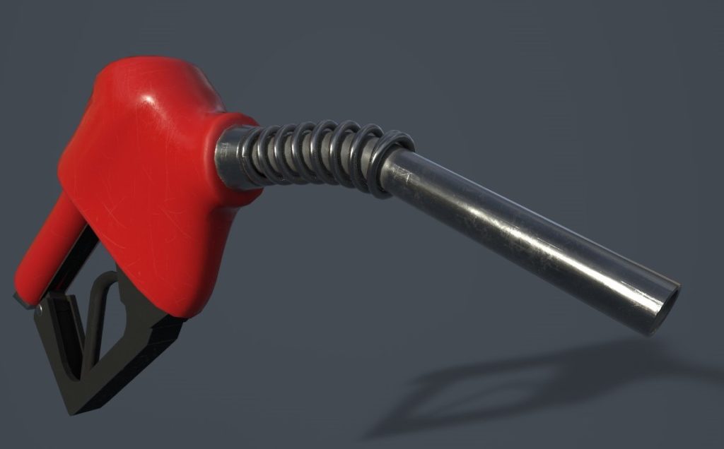 red gas pump handle