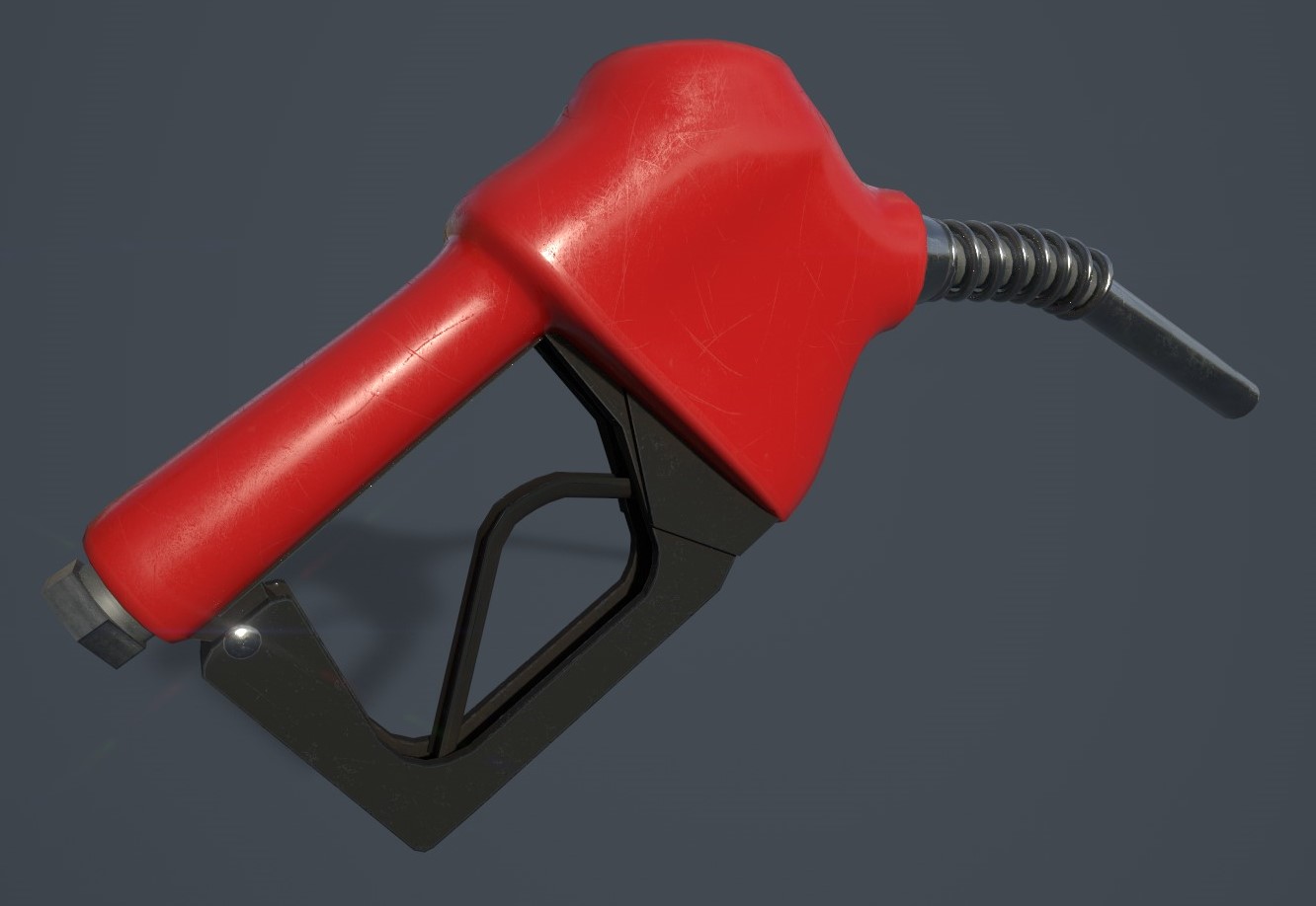 red gas pump handle